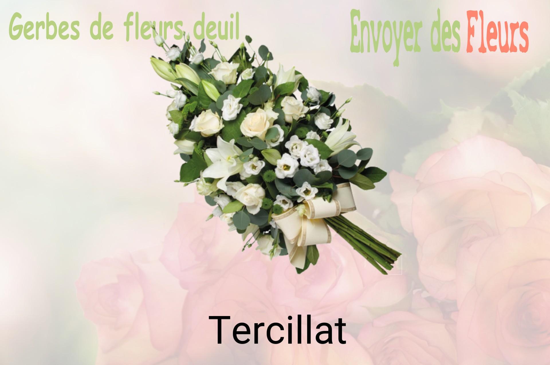 Gerbe de fleurs de deuil livrée à Tercillat